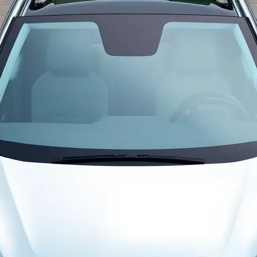 A clean, high-quality close-up of the front windshield area of a silver Aion LX electric SUV, showing the glass surface and the surrounding frame without any text or logos, soft natural lighting, realistic automotive photography